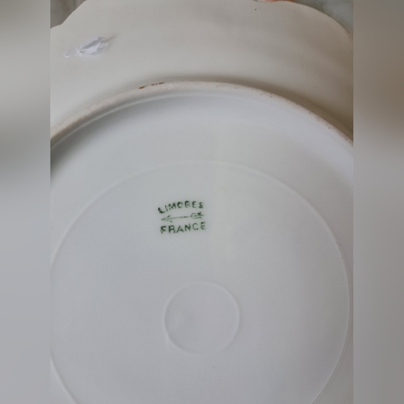 Antique 1880s Limoges French Porcelain Dessert Set of 4 Plates in Floral Motif - Picture 2 of 10